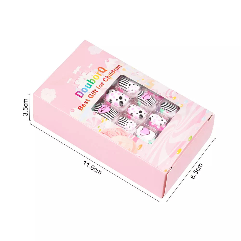 120Pcs Girls Colorful Cartoon Festival Full Cover Press on Nails