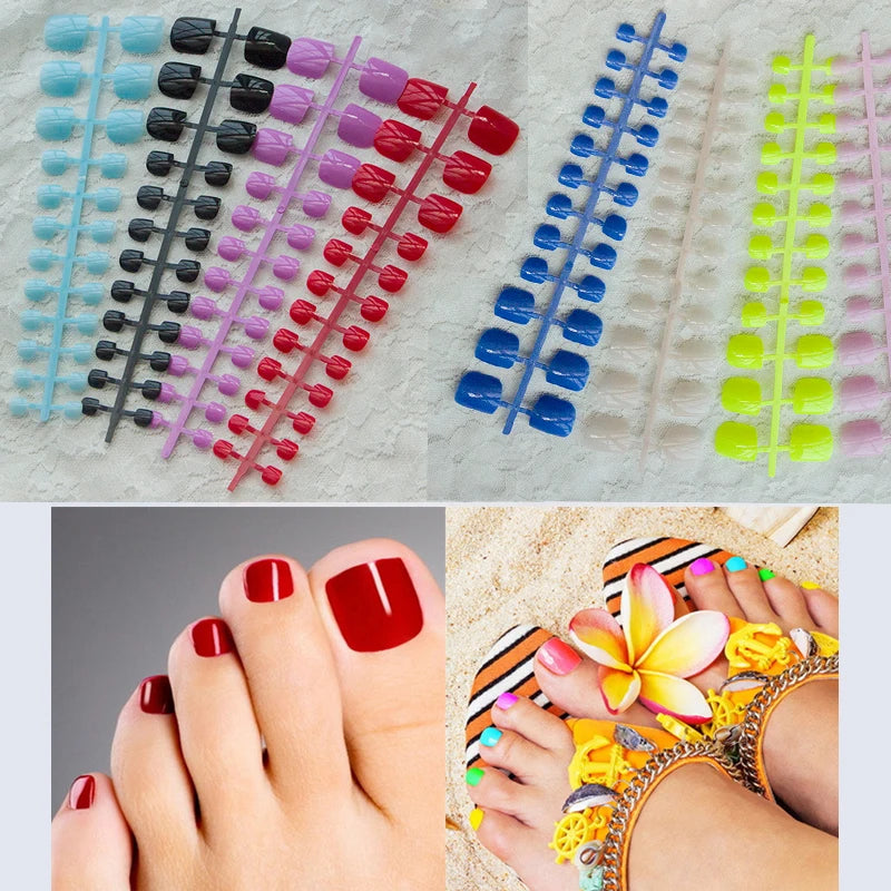 5 Sets Full Cover Press on Toe Nail Tips