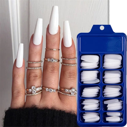 24/100Pcs Candy Color Full Cover Matte Press on Nails