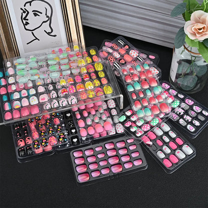 24Pcs Children Cartoon Candy Self-adhesive Press on Nails